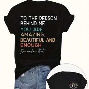 Inspirational Mental Health Smiling Face & Letter Print SS T-Shirt